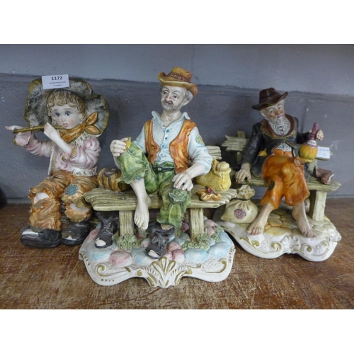 1172 - Two Capodimonte figures and one other Italian figure **PLEASE NOTE THIS LOT IS NOT ELIGIBLE FOR POST... 