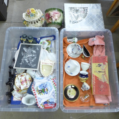 1185 - Assorted items; china, glassware, household items, etc. **PLEASE NOTE THIS LOT IS NOT ELIGIBLE FOR P... 