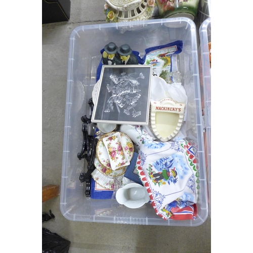 1185 - Assorted items; china, glassware, household items, etc. **PLEASE NOTE THIS LOT IS NOT ELIGIBLE FOR P... 