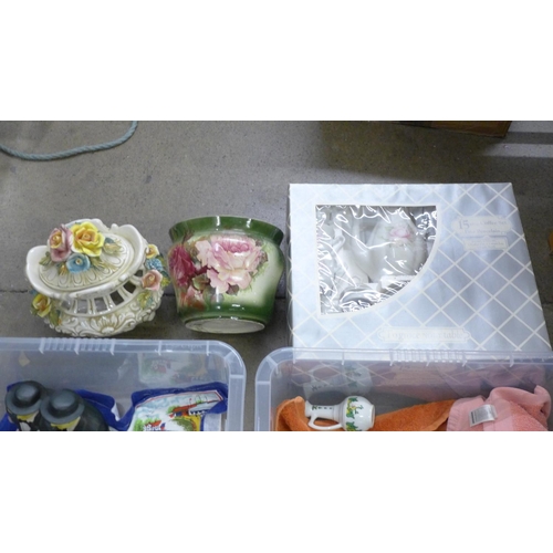 1185 - Assorted items; china, glassware, household items, etc. **PLEASE NOTE THIS LOT IS NOT ELIGIBLE FOR P... 