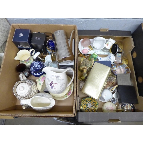 1189 - Two boxes of decorative china, including Aynsley and silver tone **PLEASE NOTE THIS LOT IS NOT ELIGI... 