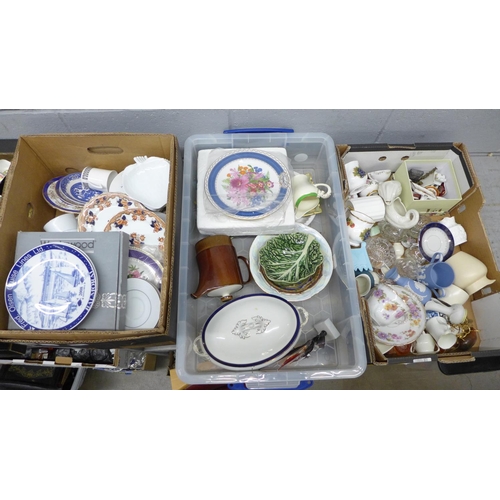 1190 - Three boxes of decorative china including Queens and Poole **PLEASE NOTE THIS LOT IS NOT ELIGIBLE FO... 