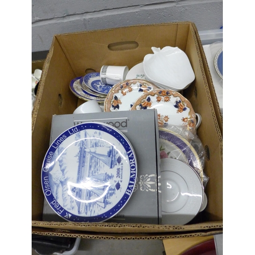 1190 - Three boxes of decorative china including Queens and Poole **PLEASE NOTE THIS LOT IS NOT ELIGIBLE FO... 