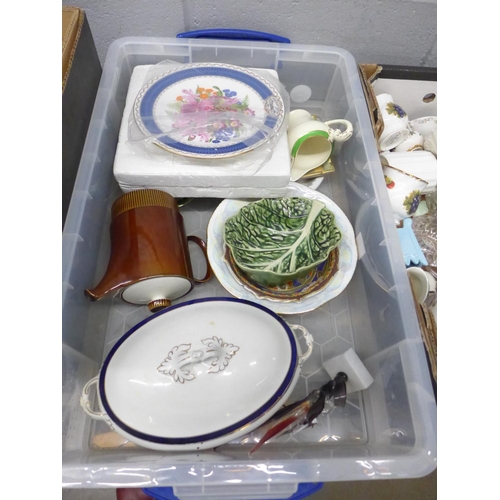 1190 - Three boxes of decorative china including Queens and Poole **PLEASE NOTE THIS LOT IS NOT ELIGIBLE FO... 