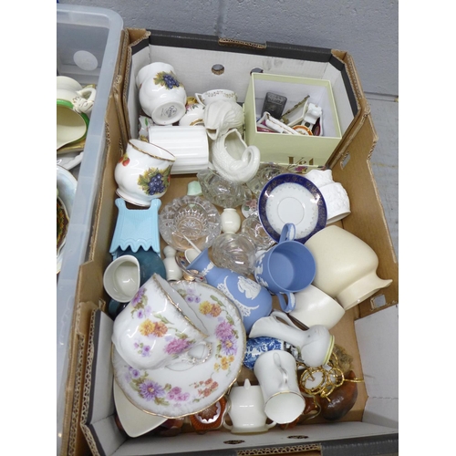 1190 - Three boxes of decorative china including Queens and Poole **PLEASE NOTE THIS LOT IS NOT ELIGIBLE FO... 