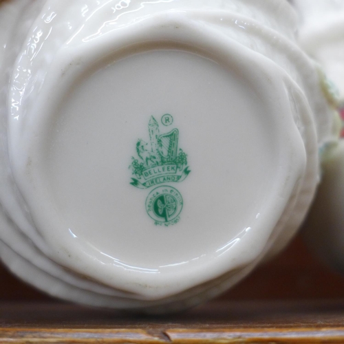 612 - A collection of Belleek and Irish porcelain vases and a pot (5)