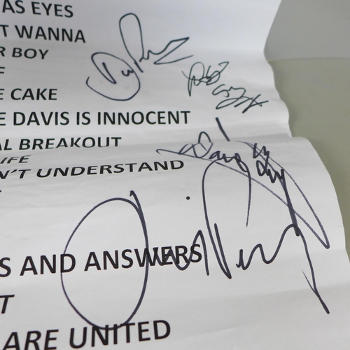 666 - Sham 69 fully signed set list from 2018