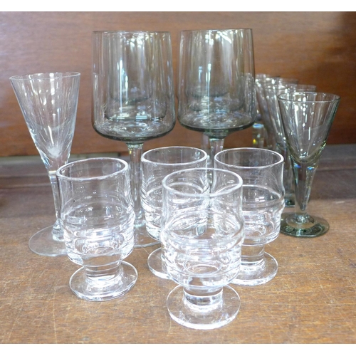 691 - A collection of 1960s and 1970s Scandinavian glasses including one Orrefors, Ittala, (6,4,4 and 1)