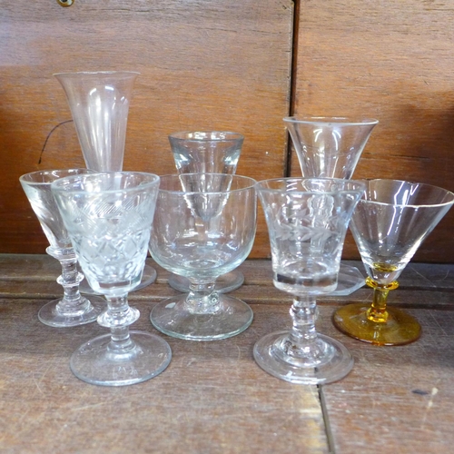 693 - A collection of circa 1800 and later glasses, eleven in total
