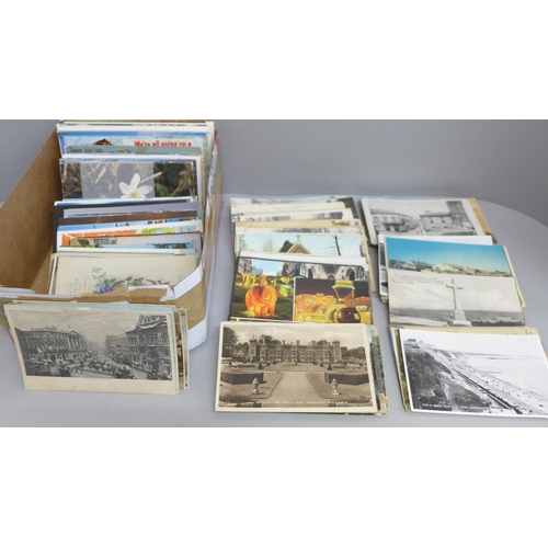 705 - A box of postcards, vintage to modern