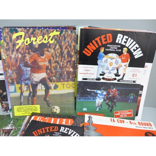 708 - Football memorabilia:- Manchester United home and away programmes, 1960s onwards, including 1979 FA ... 