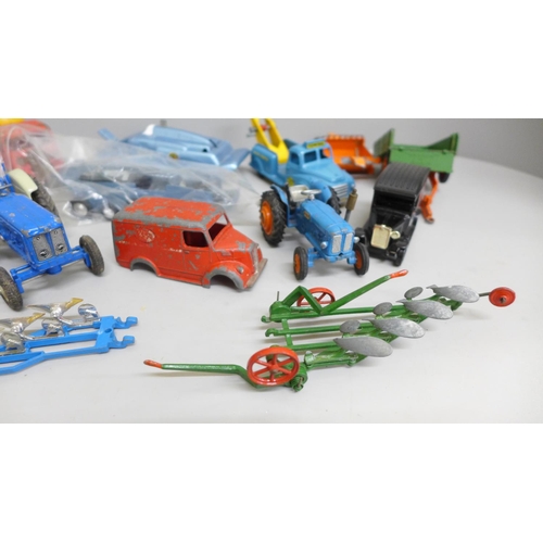 711 - Playworn die-cast model vehicles and some clockwork toys
