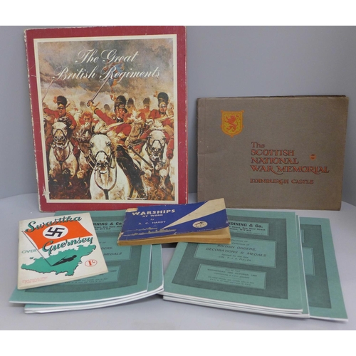 717 - Cleveland historic campaign medals, The Great British Regiments badges by Texaco and eight catalogue... 