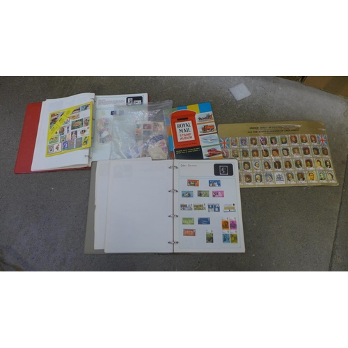 735 - A collection of approximately 1500 British and foreign stamps, including card with King and Queen st... 
