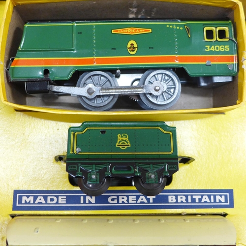 763 - A Mettoy Railways Passenger Train Set, tin-plate, clockwork, boxed