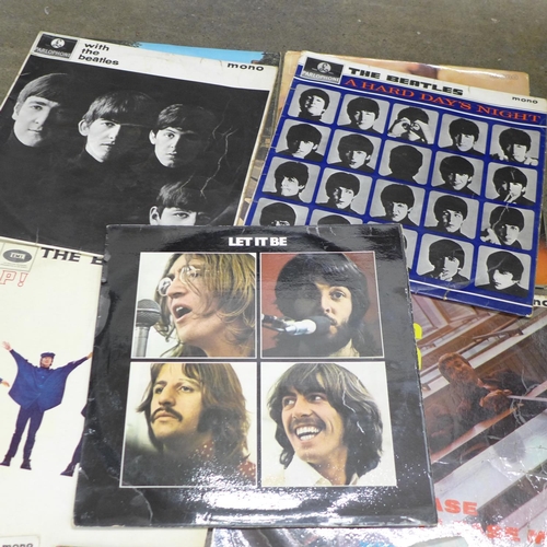 775 - Seven original Beatles LP records and fourteen 7