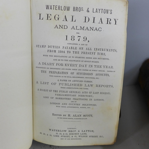 785 - Two legal diaries, 1876 and 1879 and Robert Lyon notebooks on teaching and architecture (during the ... 