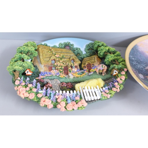 794 - A Franklin Mint A Song of Grace musical plate and one other plate, Cottage Garden plate