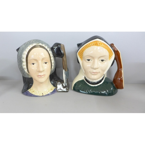 812 - Seven Royal Doulton character jugs, Granny and Henry VIII's six wives