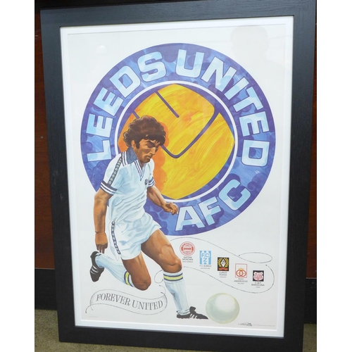 817 - A framed original vintage Leeds United FC poster from the 1970s, printed by Activity Promotions Ltd.... 