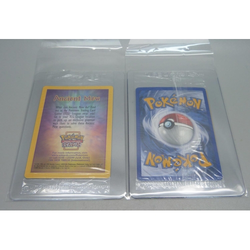 845 - Two sealed vintage Pokemon cards, Ancient Mew Entei