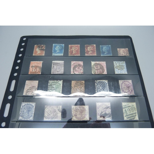 860 - Stamps:- stocksheet of Queen Victoria GB stamps