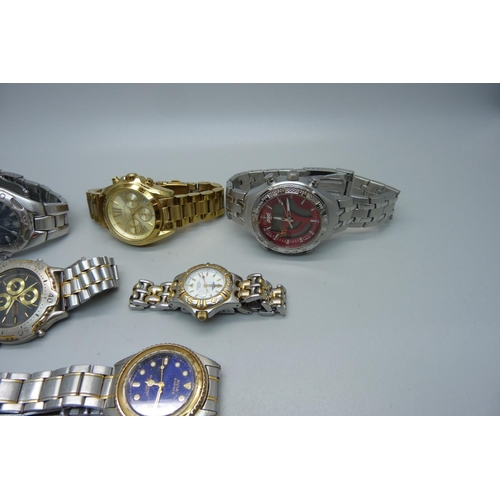 899 - Six wristwatches including Ellese 200m diver's watch, Michael Kors, Avia Mariner, Pod Chronograph, e... 