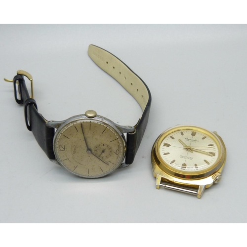 905 - A 1940's Tvolo wristwatch with bascula movement and a Chancellor De Luxe wristwatch