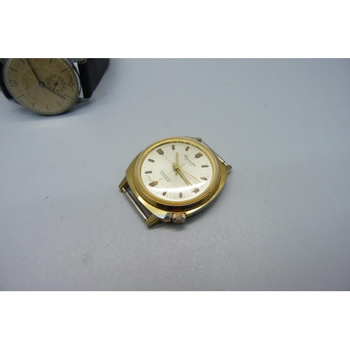 905 - A 1940's Tvolo wristwatch with bascula movement and a Chancellor De Luxe wristwatch