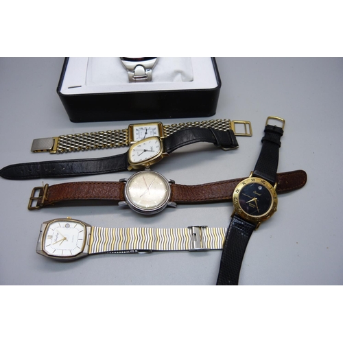 906 - Six wristwatches including a vintage Timex