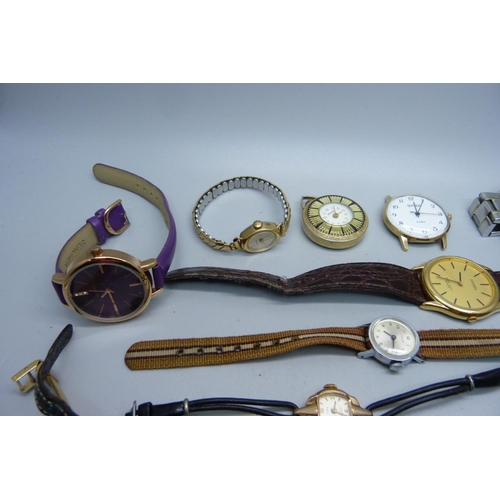 910 - Assorted watches including Timex and a gentleman's Guess wristwatch