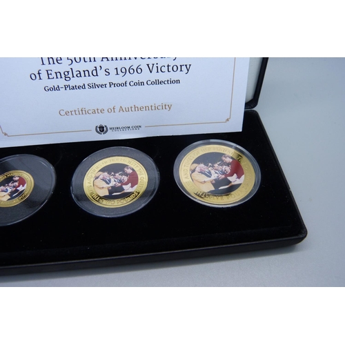 913 - A gold plated silver proof coin collection, 50th Anniversary of 1966 World Cup