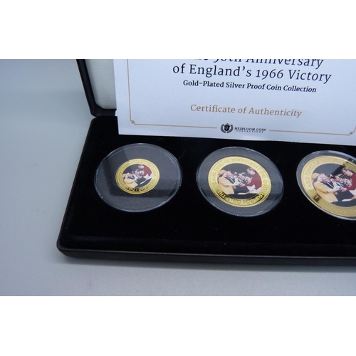 913 - A gold plated silver proof coin collection, 50th Anniversary of 1966 World Cup