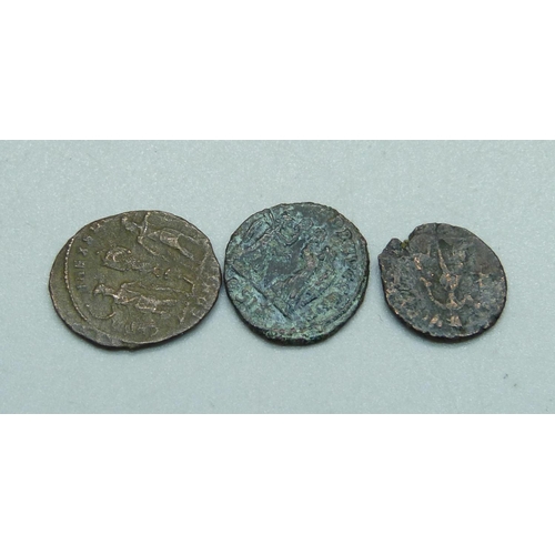 988 - Three bronze Roman coins