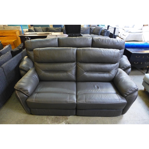 1542 - A Rafa graphite upholstered manual reclining curved four seater and three seater sofa * this lot is ... 