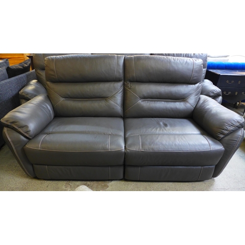 1542 - A Rafa graphite upholstered manual reclining curved four seater and three seater sofa * this lot is ... 