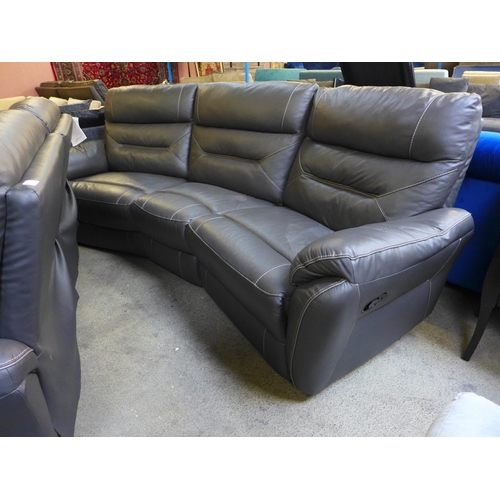 1542 - A Rafa graphite upholstered manual reclining curved four seater and three seater sofa * this lot is ... 