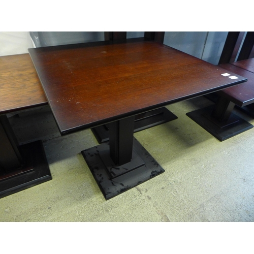 1635 - A stained timber dining table