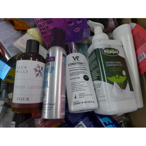 2071 - Box of cosmetics inc Nivea, Dove, Tigi, Aussie, etc.