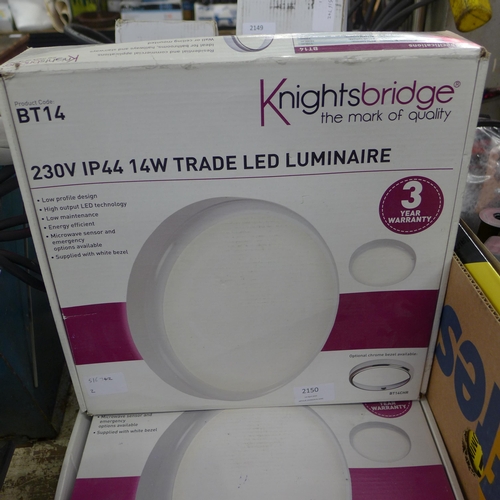 2150 - 2 x 230v Knightsbridge 14w trade LED Luminaire lights