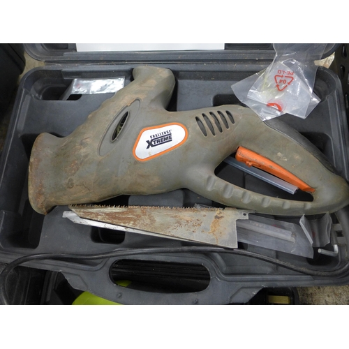 2154 - A Challenge Xtreme 500w reciprocating saw and a Guild jigsaw and a Lynx multi tool