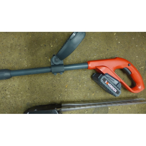 2171 - Sovereign cordless strimmer and G-Tech hedge trimmer