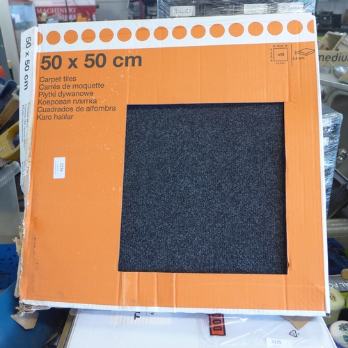 2236 - 8 x 10 Tall boxes of black carpet tiles