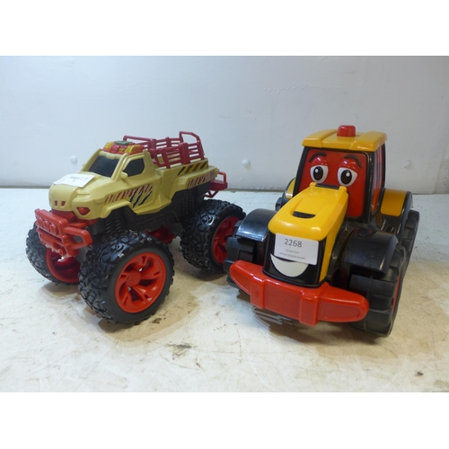 2268 - A child's toy JCB and a monster truck