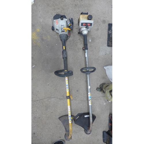 2398 - Two Ryobi petrol-driven strimmers: PLT3043YE and 1 other