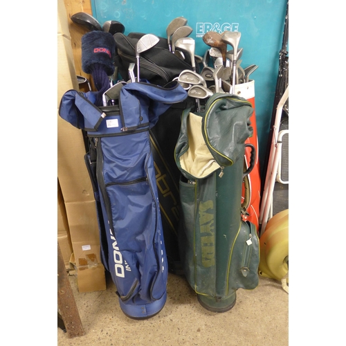 2454 - 5 bags of golf clubs (Donnay, Enforcer, Bullet, Kings)