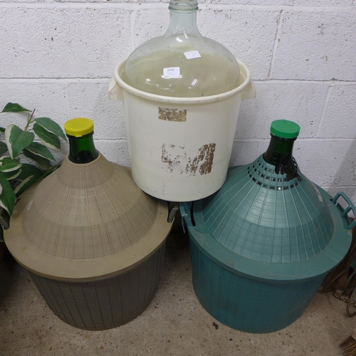 2458 - 3 large glass carboys