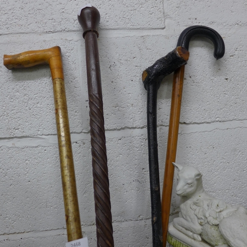 2468 - 4 Walking sticks, one Candy Twist