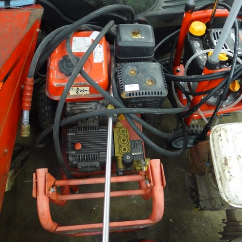 2424 - Clarke 6.5hp petrol-driven pressure washer with lance and hose - W