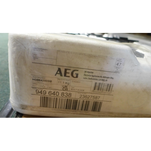 3007 - AEG Gas 4 Burner Hob (H40xW595xD510) - model no.:- HG654351SM, original RRP £190.83 inc. VAT (381-18... 